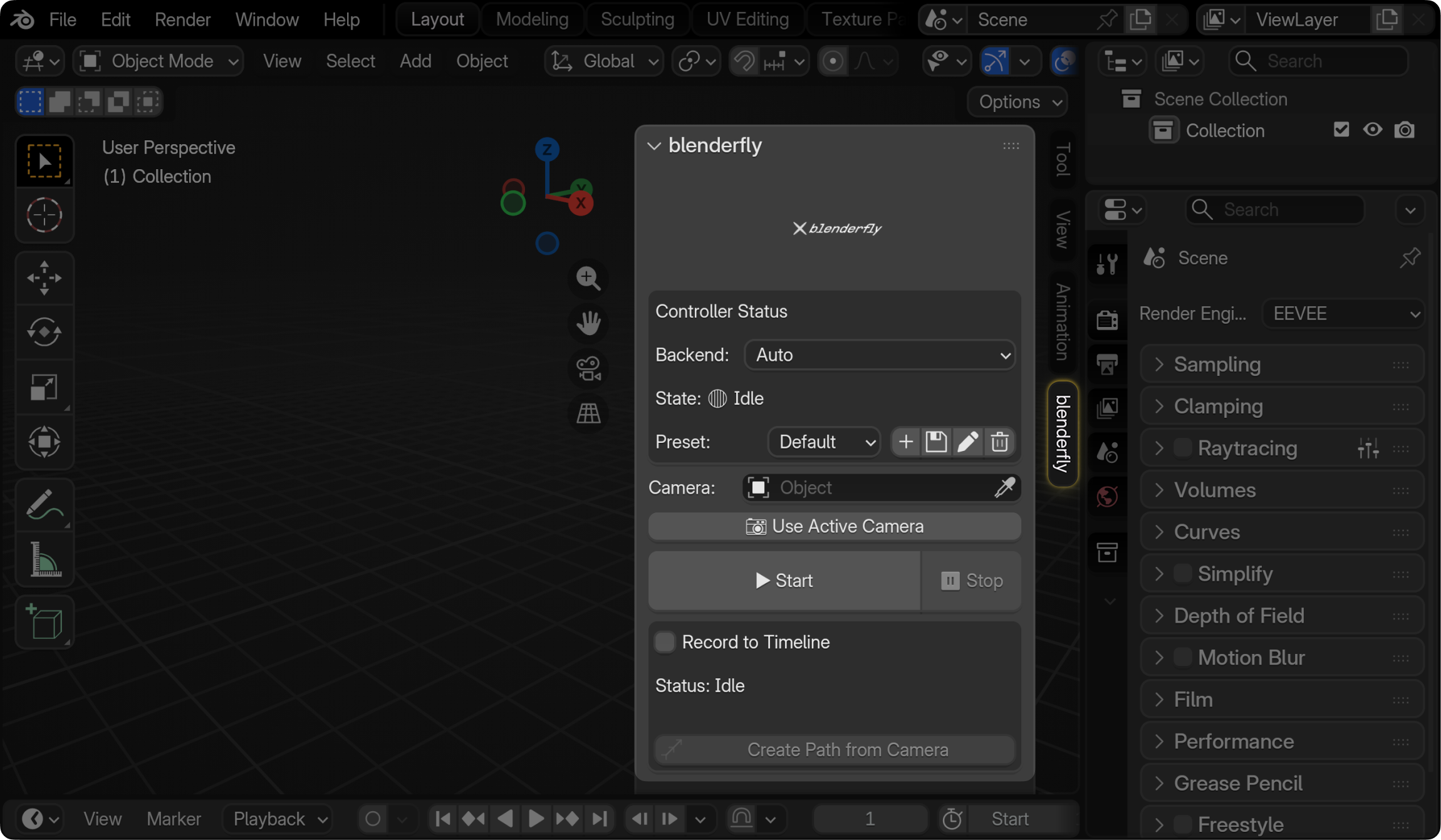 Where to find blenderfly panel