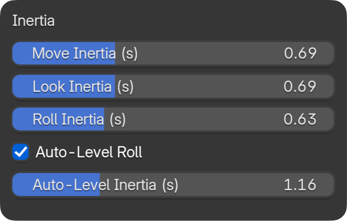 Inertia settings